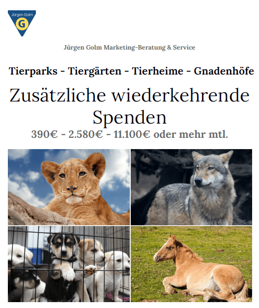 Spenden für Tierparks u. Tierheime