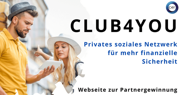 Club4You Webseite zu Partnergewinnung